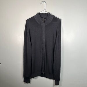 Gran Sasso 100% Virgin Wool Full Zip Sweater Gray Size XL Made in Italy Knit
